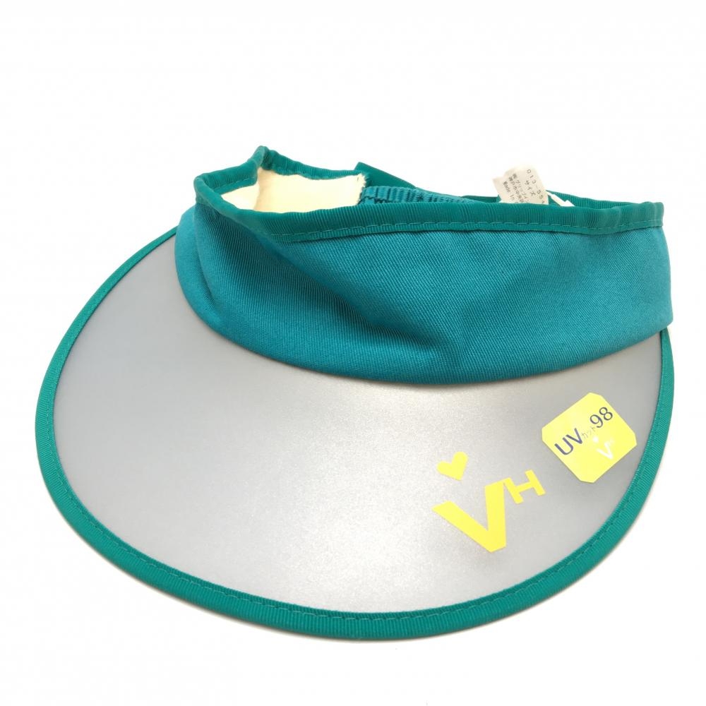 【新品】ビバハート サンバイザー グリーン つばクリア リボン レディース 40(M) ゴルフウェア VIVA HEART