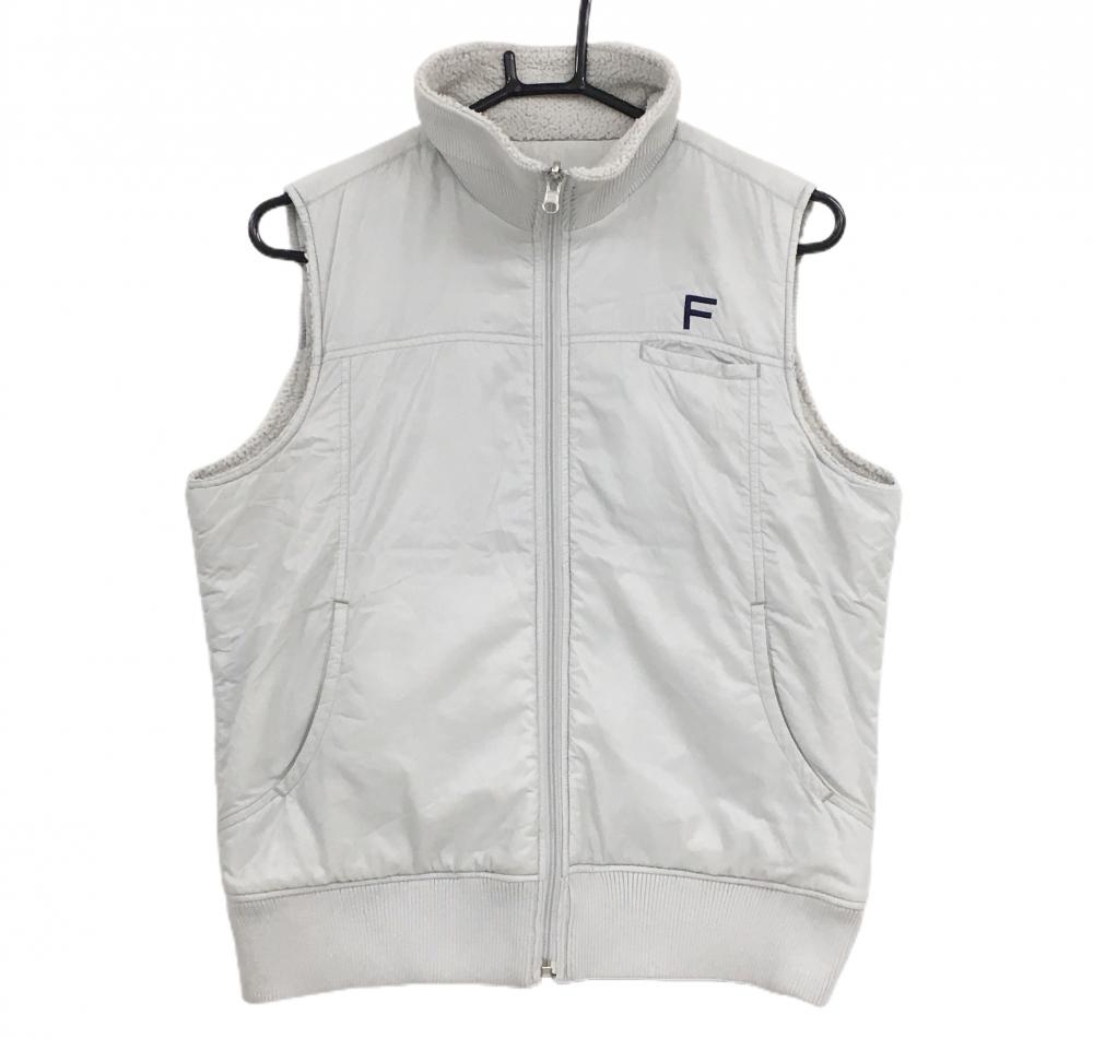 フィドラ リバーシブルアウターベスト ライトグレー 裏ボア レディース L/G ゴルフウェア FIDRA