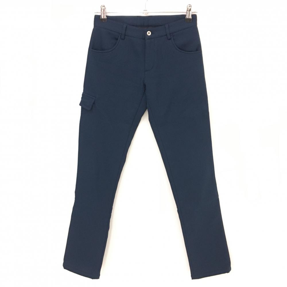 【美品】フィドラ パンツ ネイビー 裏起毛 無地 レディース XS/TP ゴルフウェア FIDRA