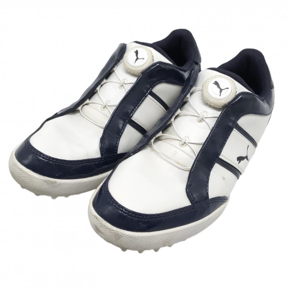 プーマ ゴルフシューズ 白×ネイビー 193527-01 スパイクレス ダイヤル式 BOA  レディース 24.0 ゴルフウェア PUMA