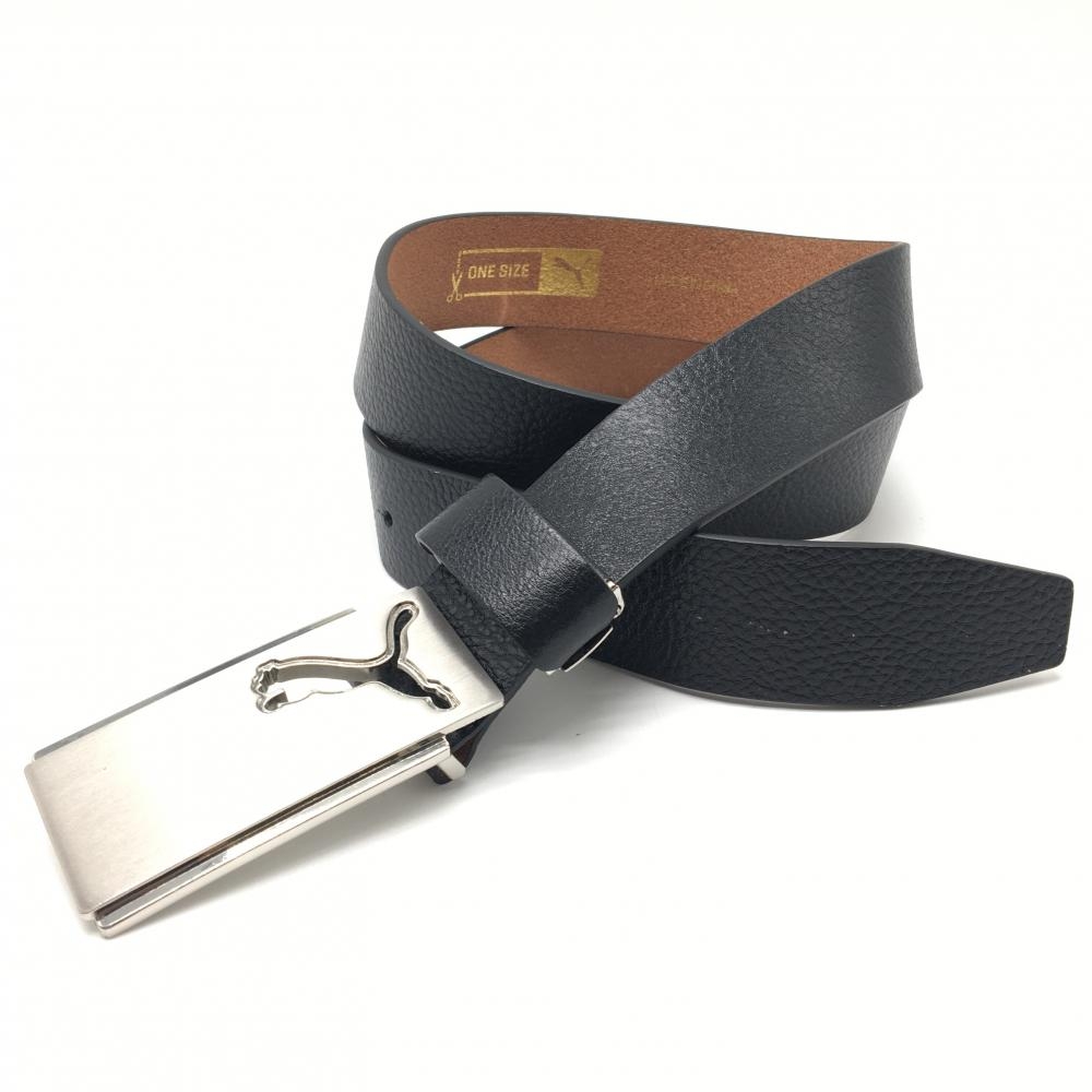 【美品】プーマ トップ式ベルト 黒 シルバーロゴバックル レディース  ゴルフウェア PUMA