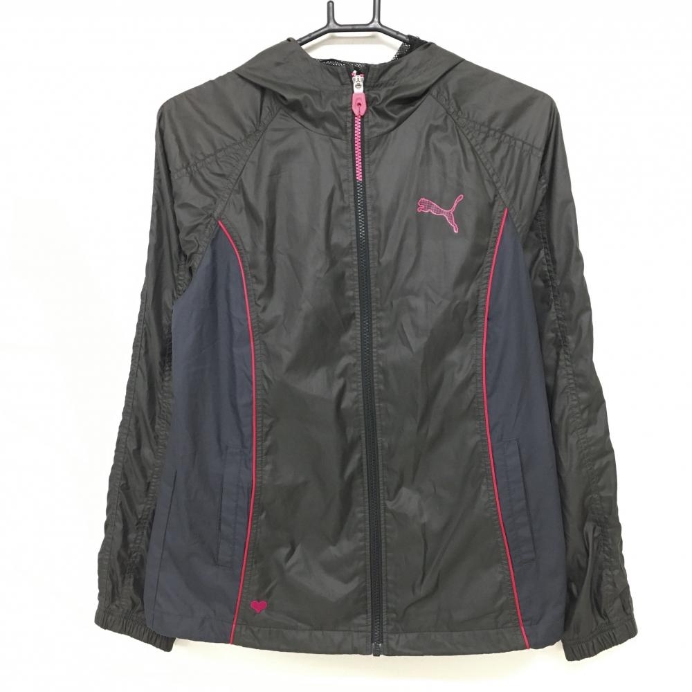プーマ ジップパーカー 黒×ピンク 裏地メッシュ WINDCELL ブルゾン  レディース L ゴルフウェア PUMA