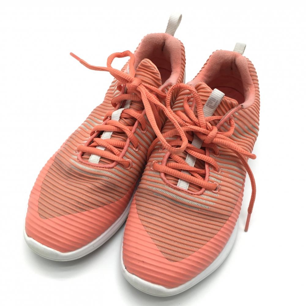 【美品】フットジョイ ゴルフシューズ サーモンピンク系 スパイクレス 95314J FLEX XP  レディース 24.0 ゴルフウェア FootJoy