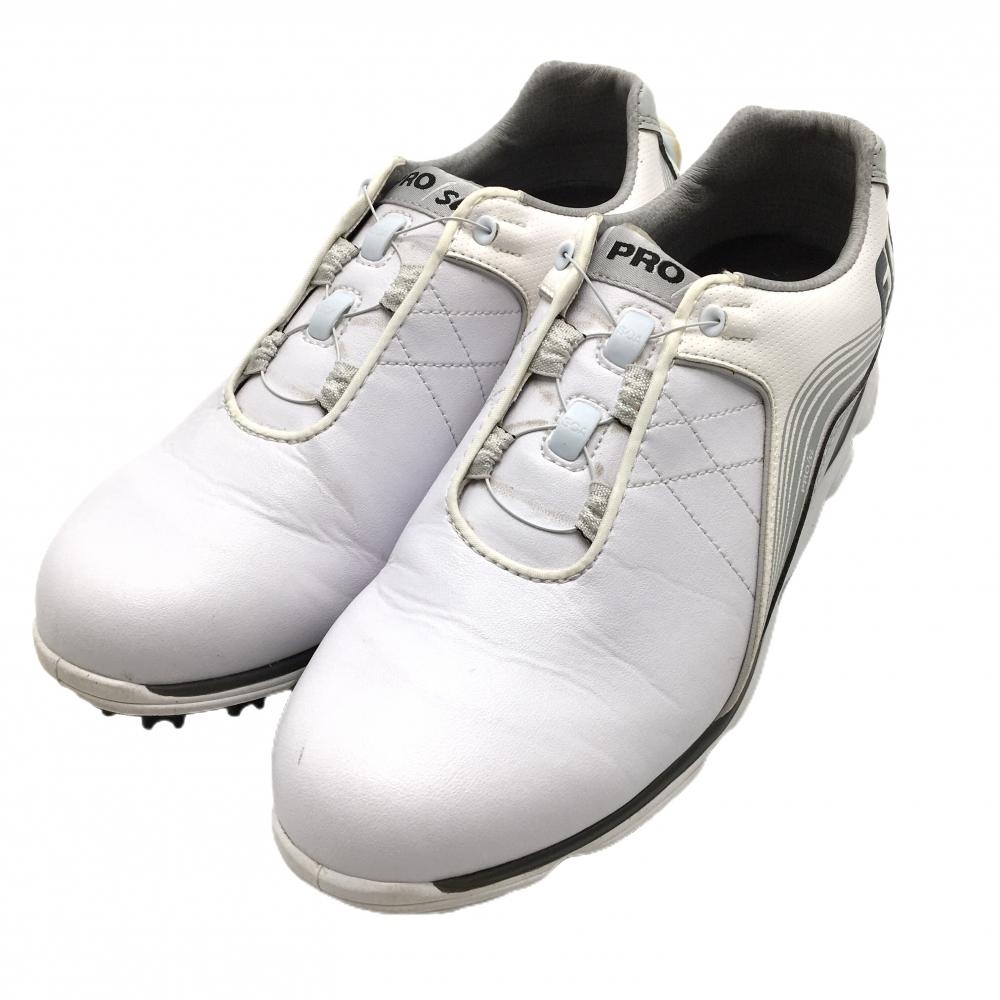 【美品】フットジョイ ゴルフシューズ 白×グレー 98108J BOA レディース 24.0 ゴルフウェア FootJoy