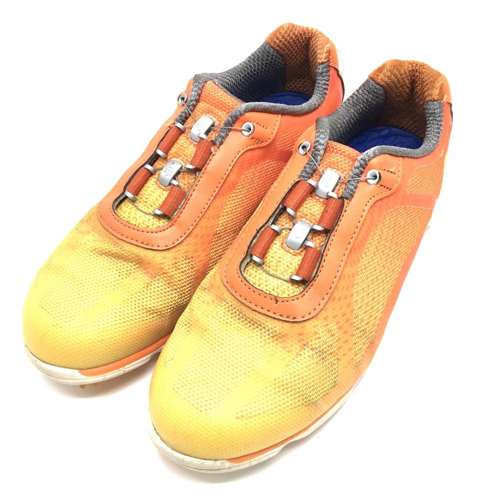 フットジョイ ゴルフシューズ オレンジ×イエロー 98008J スパイクレス ダイヤル式 BOA レディース 23.5 ゴルフウェア FootJoy