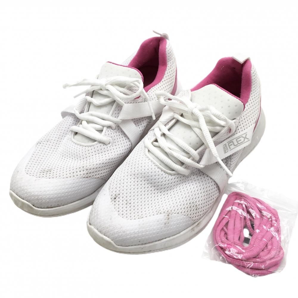 フットジョイ ゴルフシューズ 白×ピンク 95726J スパイクレス 軽量 替え紐  レディース 23.0 ゴルフウェア FootJoy