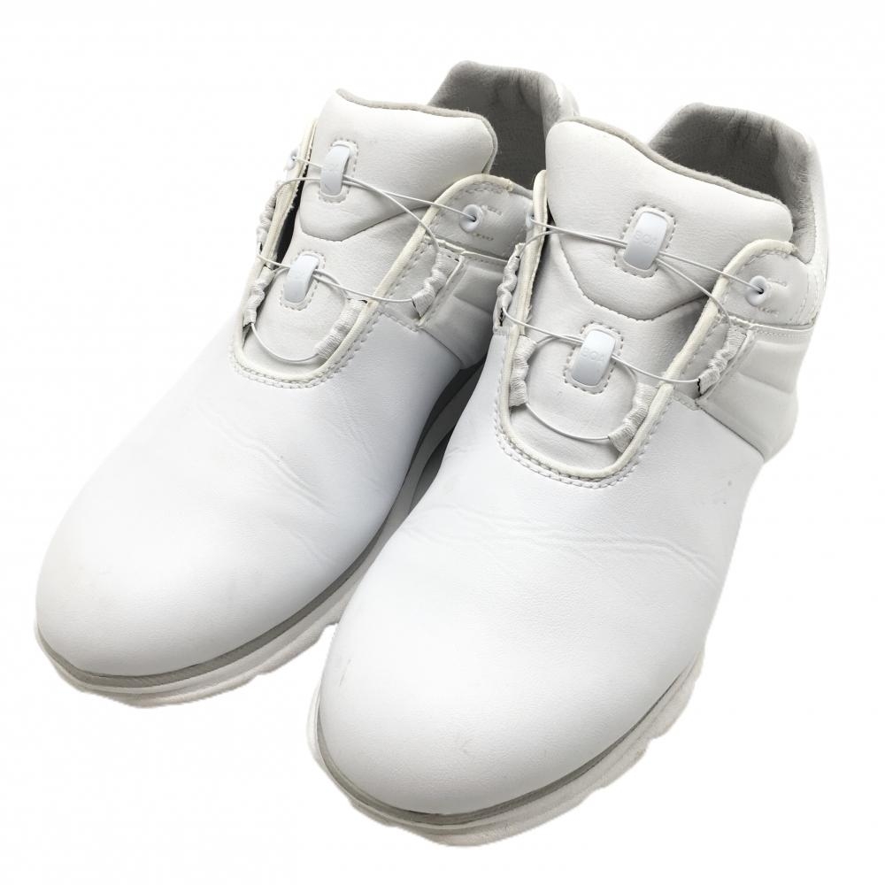 【美品】フットジョイ ゴルフシューズ 白 ハイパーフレックスBOA 98192J スパイクレス ダイヤル式  レディース 24 ゴルフウェア FootJoy