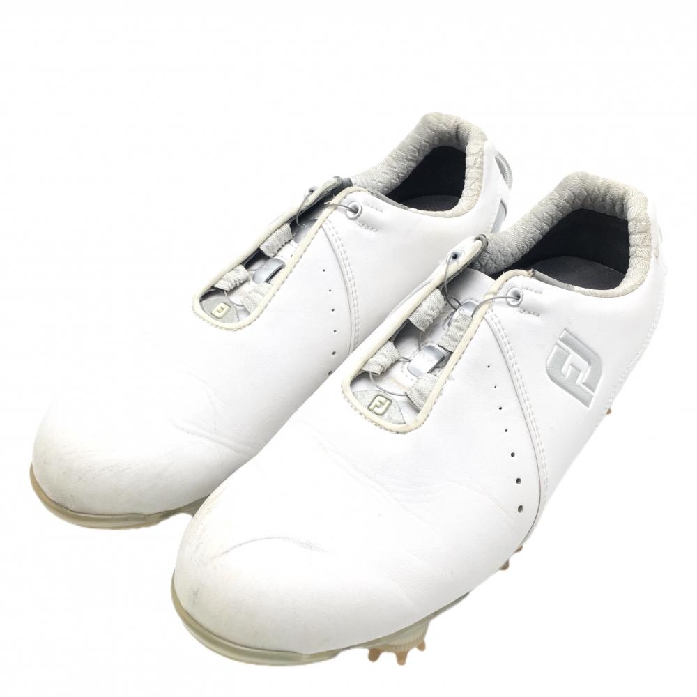 フットジョイ ゴルフシューズ 白×シルバー系 一部ドット 99068J ダイヤル式 BOA レディース 23.5 ゴルフウェア FootJoy