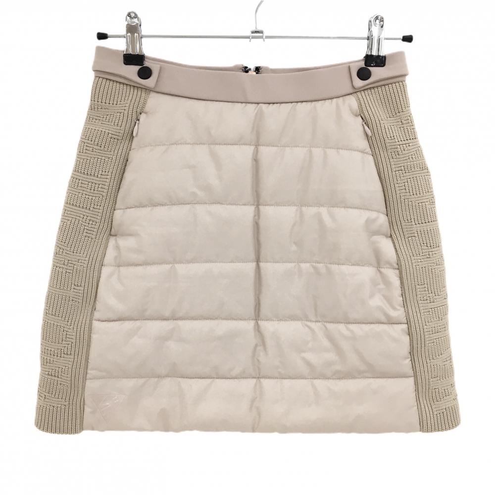 【美品】マークアンドロナ 中綿スカート ベージュ 一部ニット切替 　 レディース 36(M) ゴルフウェア MARK＆LONA