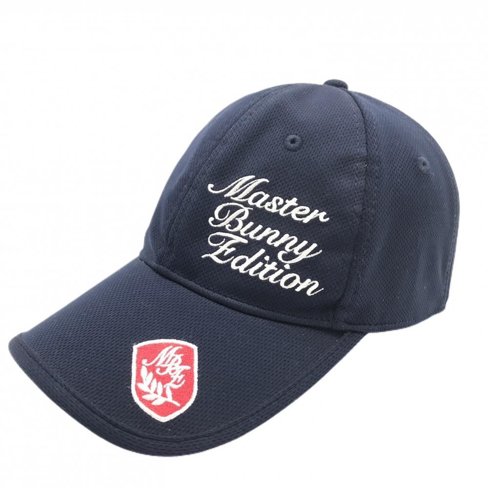 【美品】マスターバニー キャップ ネイビー×白 ロゴ刺しゅう レディース FR ゴルフウェア MASTER BUNNY EDITION