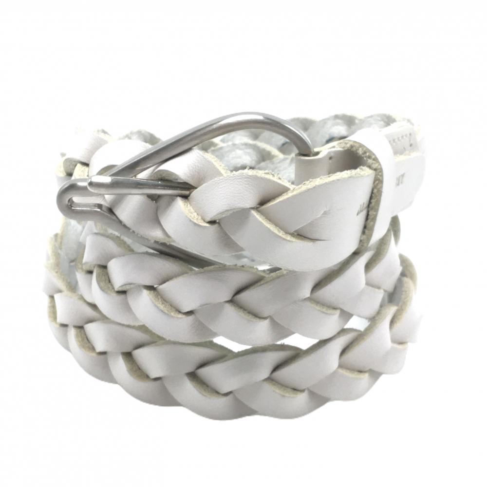 マスターバニー 編み込みベルト 白 シルバーバックル  レディース  ゴルフウェア MASTER BUNNY EDITION