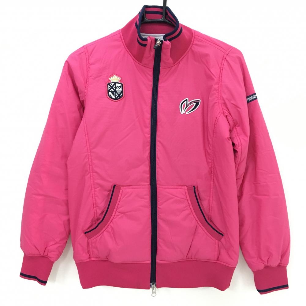 【美品】マスターバニー 中綿ジャケット ピンク×ネイビー ナイロン 蓄熱裏地  レディース 0(S) ゴルフウェア MASTER BUNNY EDITION