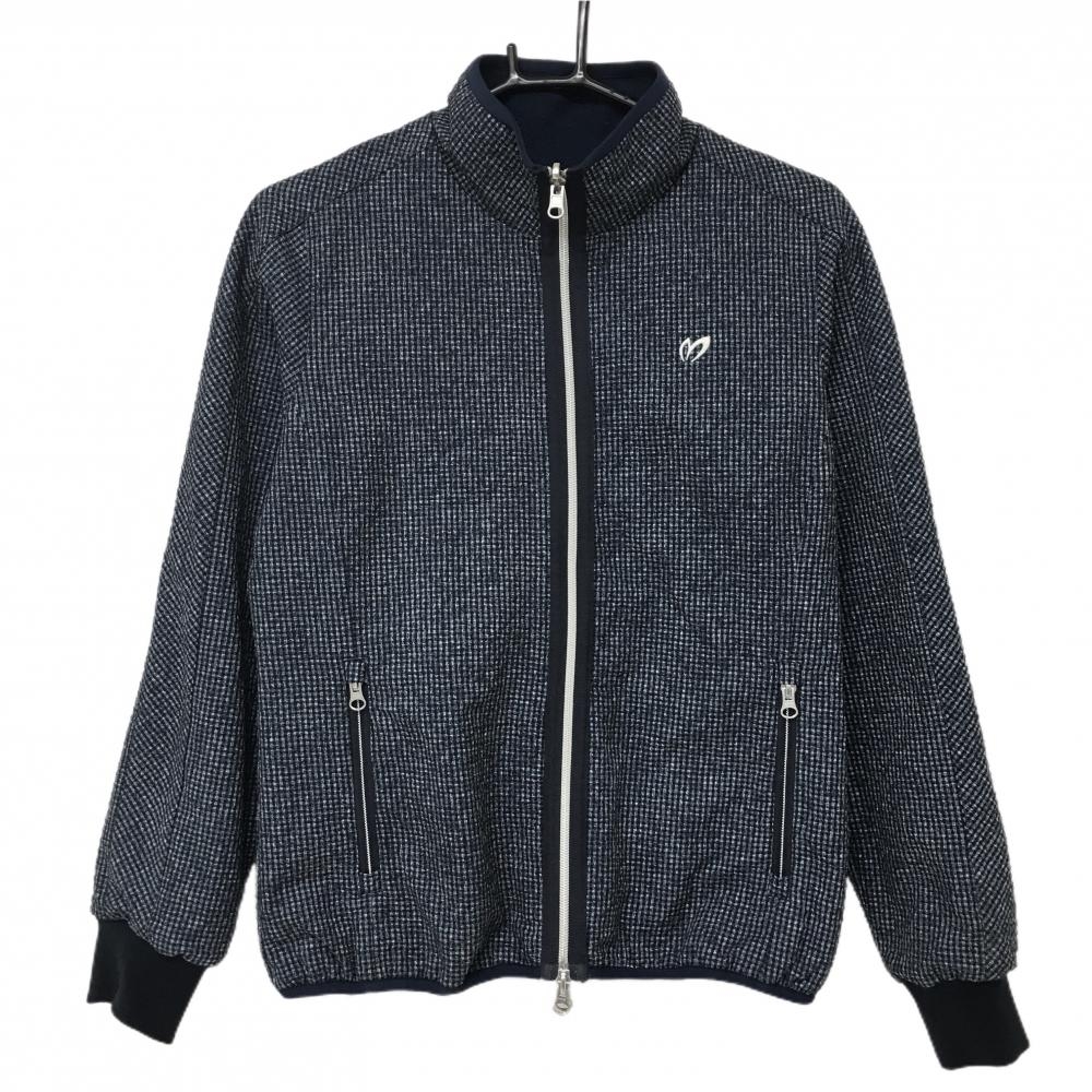 マスターバニー リバーシブルブルゾン ネイビー×白 チェック  レディース 1(M) ゴルフウェア MASTER BUNNY EDITION