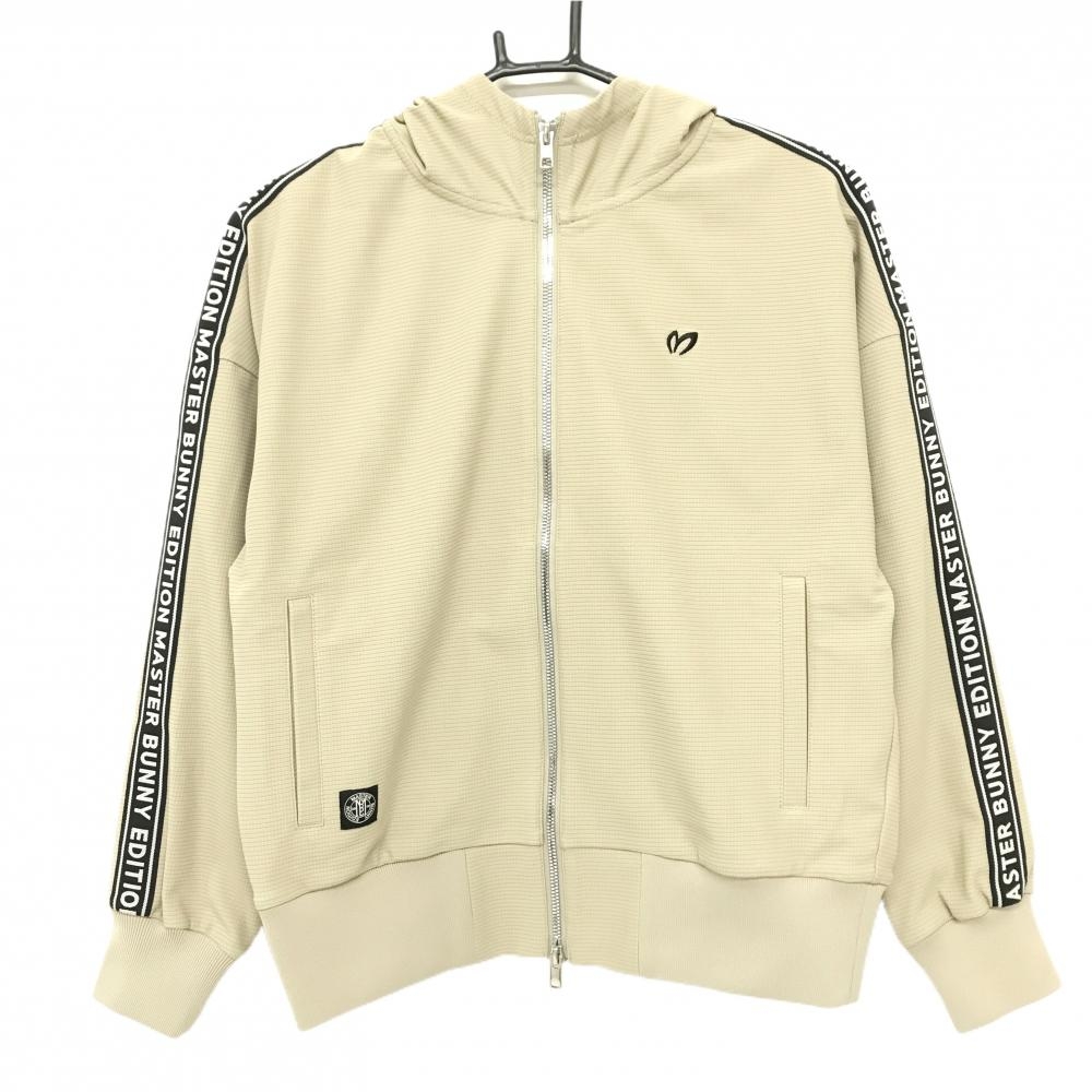【超美品】マスターバニー ジップパーカー ベージュ×黒 ダブルジップ  レディース 0(S) ゴルフウェア MASTER BUNNY EDITION