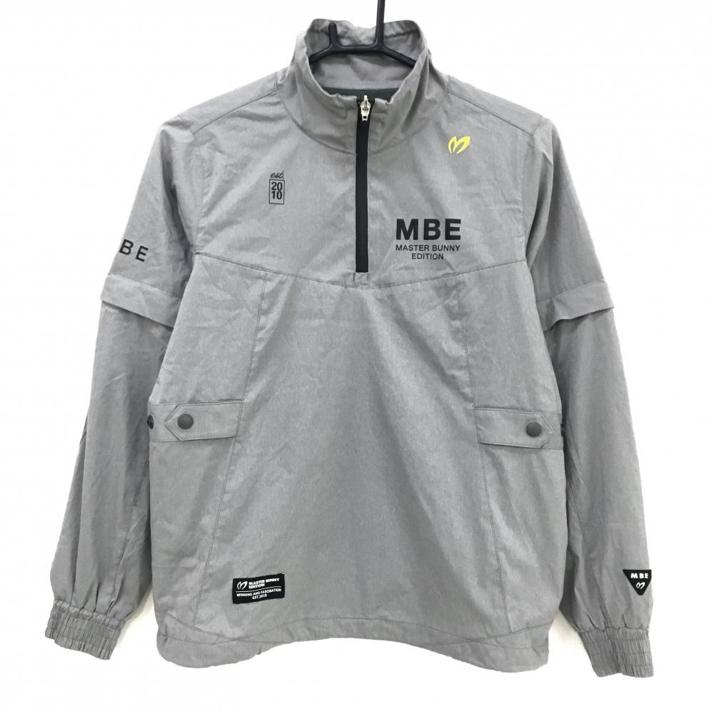 【超美品】マスターバニー 2WAYブルゾン グレー 裏地メッシュ ハーフジップ 袖着脱可 レディース 0(S) ゴルフウェア MASTER BUNNY EDITION