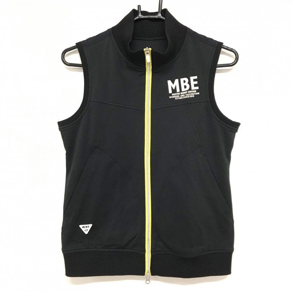 【美品】マスターバニー ジップベスト 黒 裏地メッシュ レディース 0(S) ゴルフウェア MASTER BUNNY EDITION