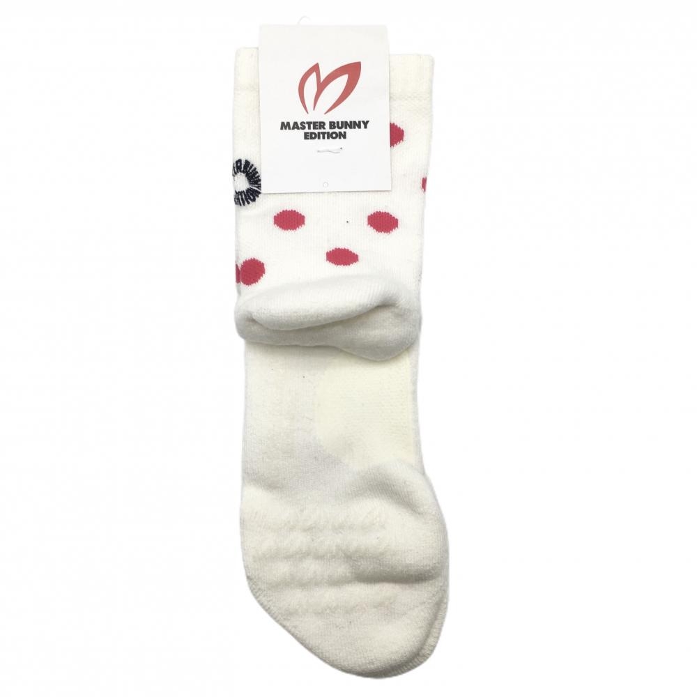 【新品】マスターバニー ソックス 白×ピンク ドット レディース  ゴルフウェア MASTER BUNNY EDITION