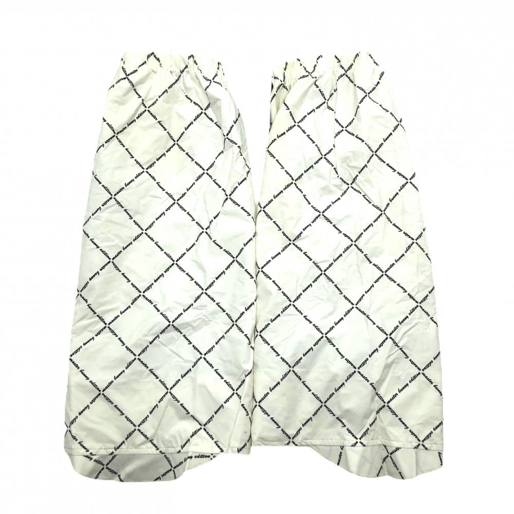 マスターバニー レッグカバー 白×黒 ロゴダイヤ柄 紙タグ付 裏地メッシュ レディース  ゴルフウェア MASTER BUNNY EDITION