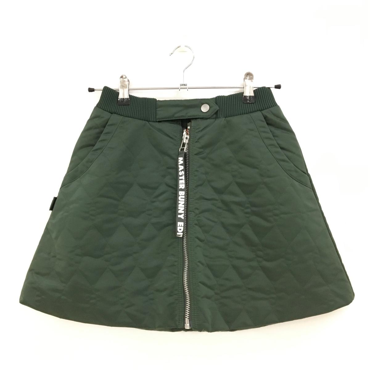 【新品】マスターバニー 中綿スカート カーキ フロントジップ 発熱 レディース 00(XS) ゴルフウェア MASTER BUNNY EDITION