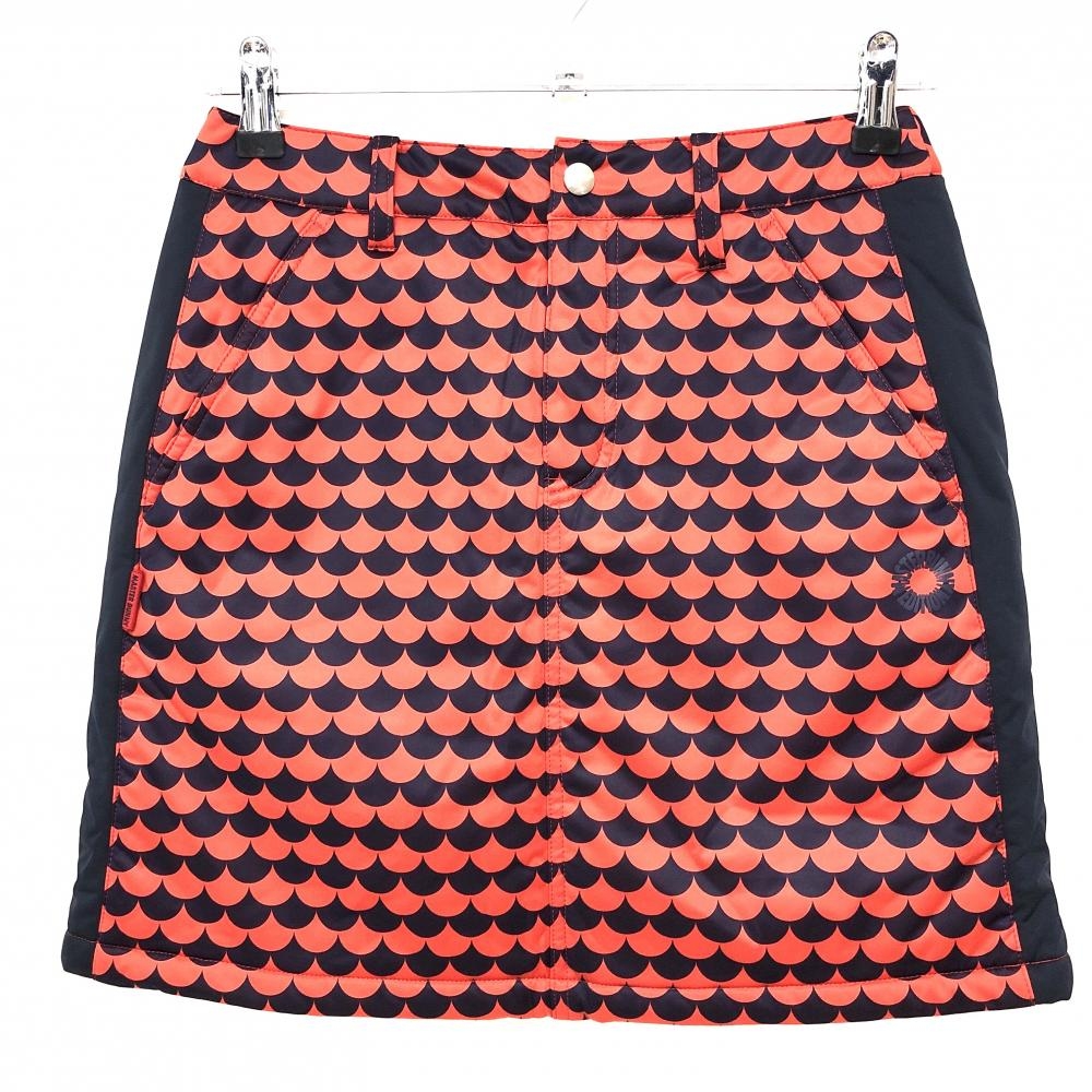 【超美品】マスターバニー 中綿スカート レッド×パープル 総柄 蓄熱裏地  レディース 00(XS) ゴルフウェア MASTER BUNNY EDITION