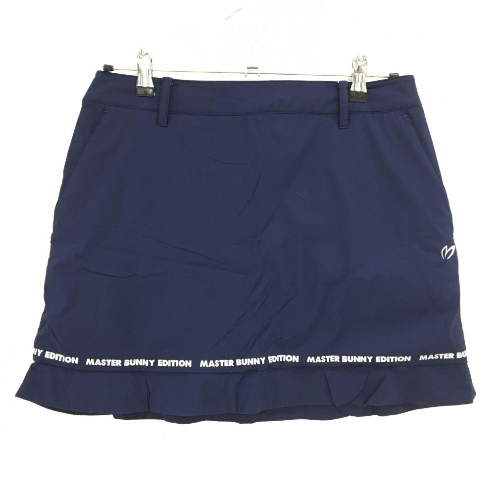【新品】マスターバニー 中綿スカート ネイビー ロゴシルバー ナイロン レディース 1(M) ゴルフウェア MASTER BUNNY EDITION