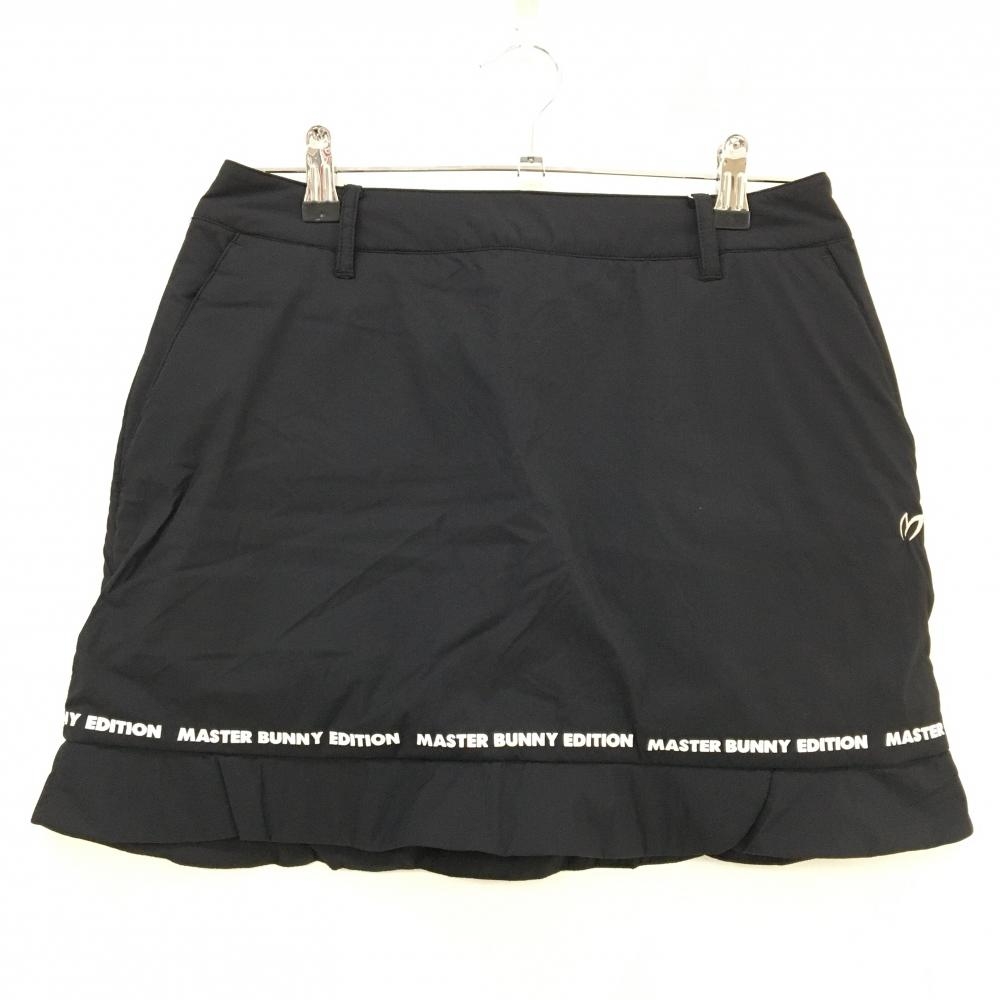 【新品】マスターバニー 中綿スカート 黒 裾ロゴ白  レディース 0(S) ゴルフウェア MASTER BUNNY EDITION