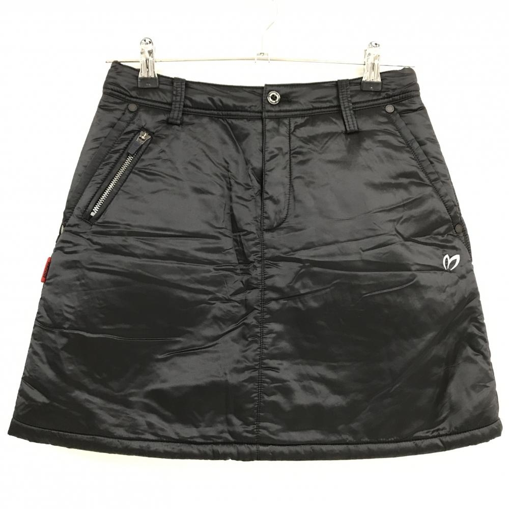 【超美品】マスターバニー 中綿スカート 黒 ロゴ刺しゅう 蓄熱裏地 レディース 0(S) ゴルフウェア MASTER BUNNY EDITION