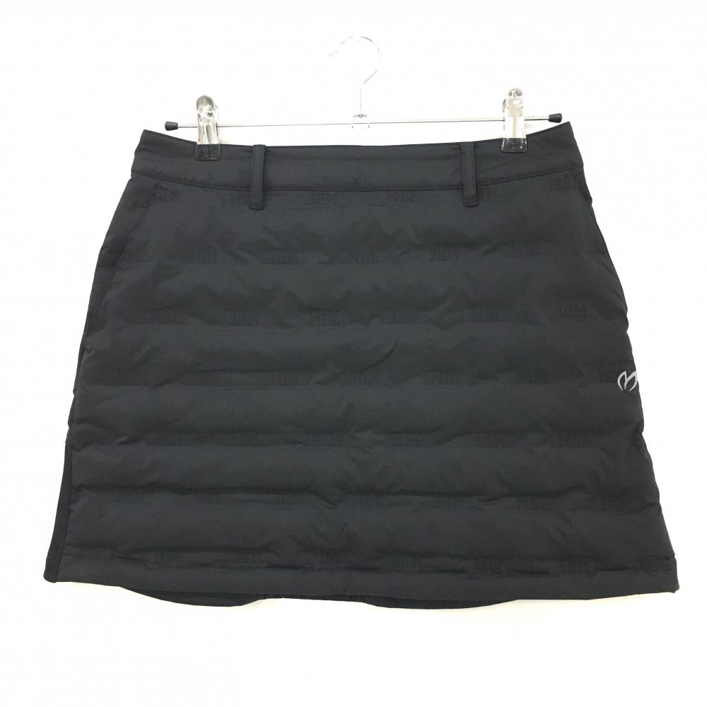【超美品】マスターバニー 中綿スカート 黒×グレー ロゴ地模様  レディース 2(L) ゴルフウェア 2024年モデル MASTER BUNNY EDITION
