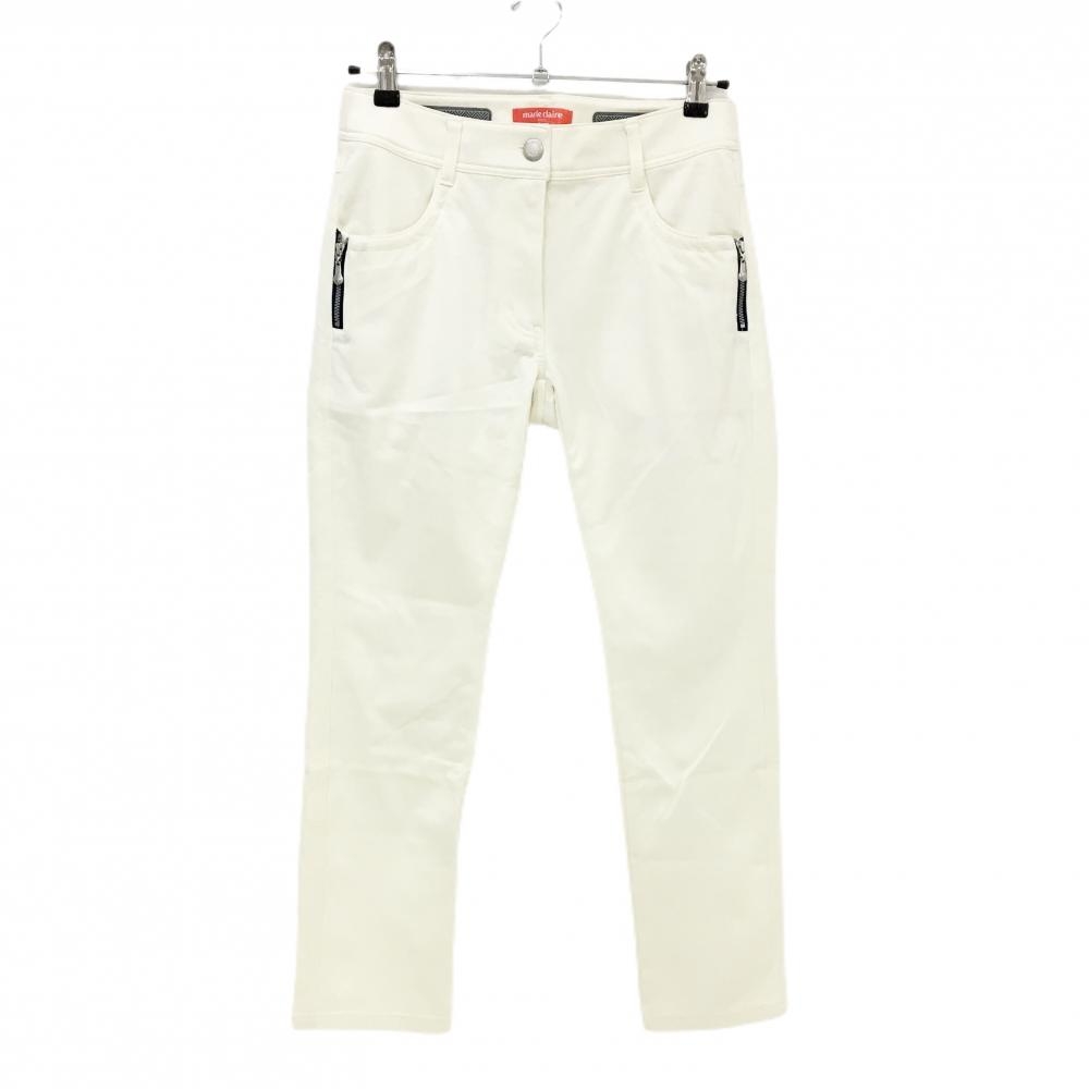 【新品】マリクレールスポール パンツ アイボリー ストレッチ 防風  レディース M ゴルフウェア marie claire