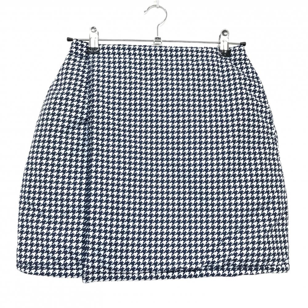 【超美品】マリクレールスポール 中綿リバーシブルスカート ネイビー×白 千鳥格子  レディース サイズ表記なし ゴルフウェア marie claire