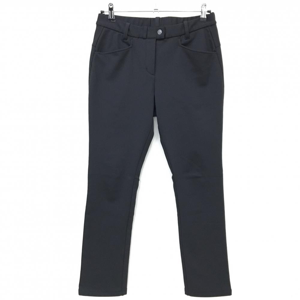 【超美品】マンシングウェア パンツ 黒 裏起毛 ストレッチ ウエストゴム  レディース L ゴルフウェア Munsingwear