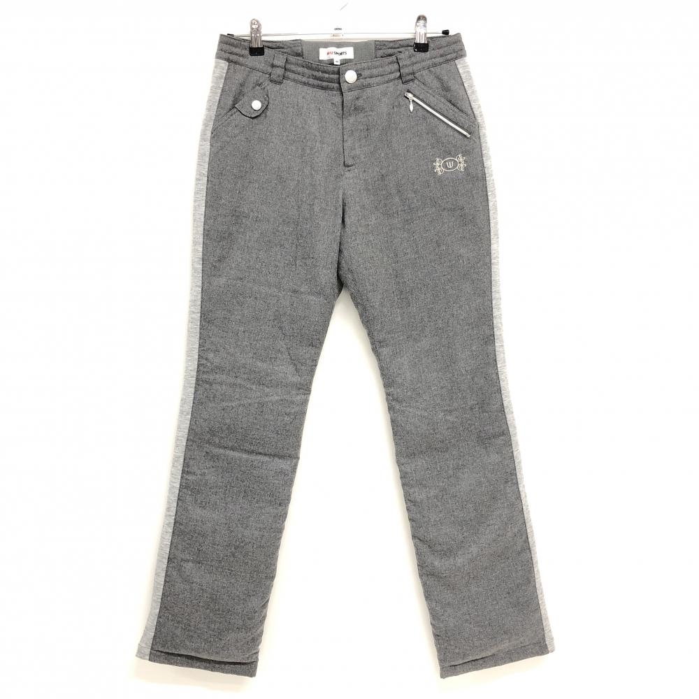 【超美品】MUスポーツ ダウンパンツ グレー 起毛裏地 レディース 44(XL) ゴルフウェア M・U SPORTS