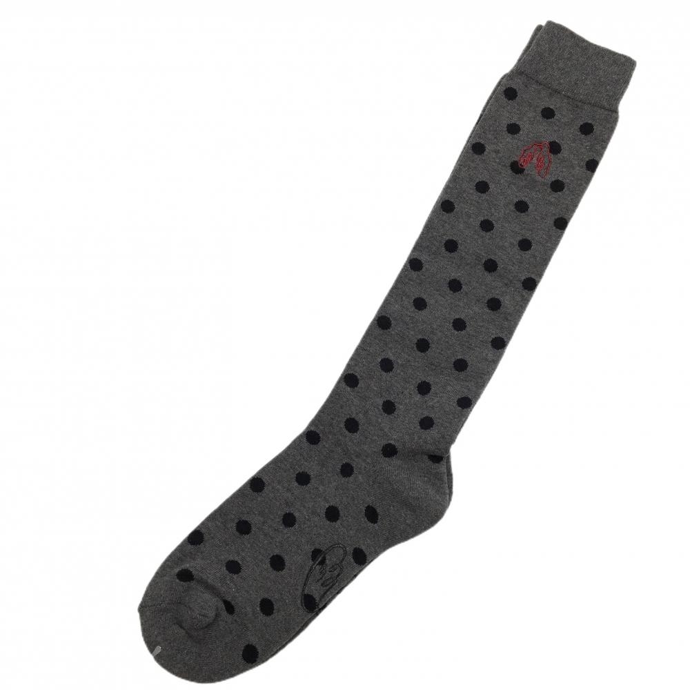 【未使用品】ミエコウエサコ ハイソックス グレー×黒 ドット MUスポーツ レディース  ゴルフウェア M・U SPORTS