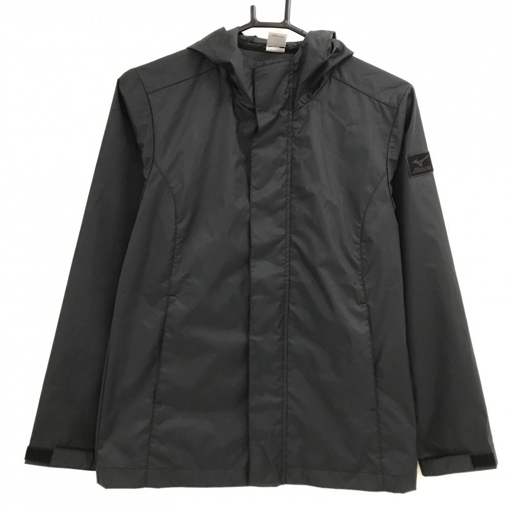 【美品】ミズノ ジップパーカー 黒 ナイロン100％ ブルゾン  レディース M ゴルフウェア MIZUNO