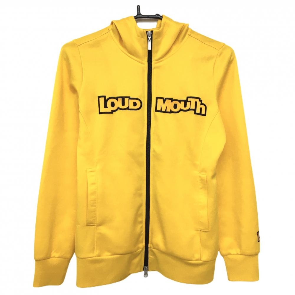 ラウドマウス ジップパーカー イエロー×黒 フロントロゴ レディース M ゴルフウェア LOUDMOUTH