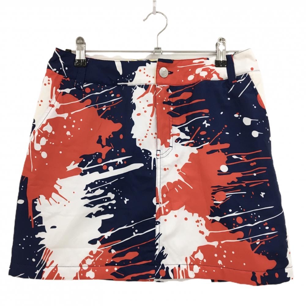 【新品】ラウドマウス 中綿スカート 白×ネイビー×レッド 総柄  レディース L ゴルフウェア LOUDMOUTH