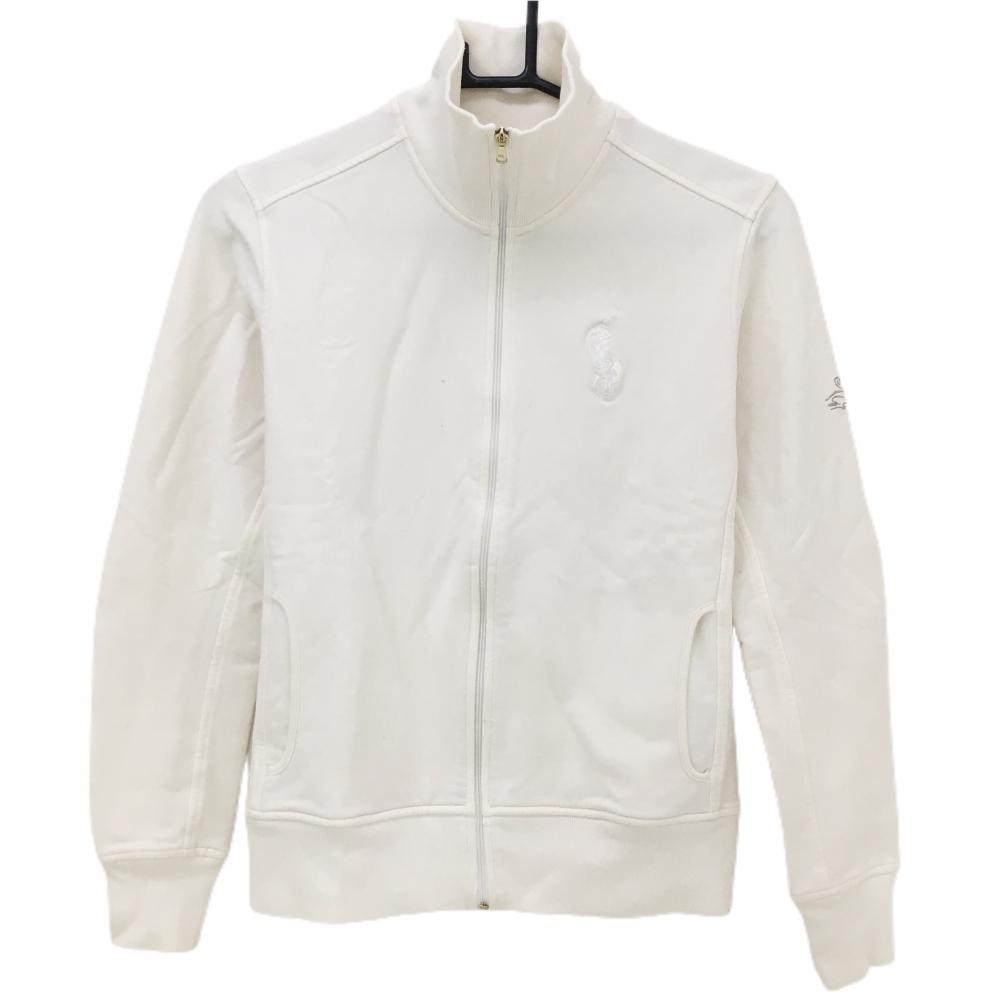 ラルフローレンゴルフ ジャケットブルゾン 白 ビッグポニー レディース S ゴルフウェア Ralph Lauren