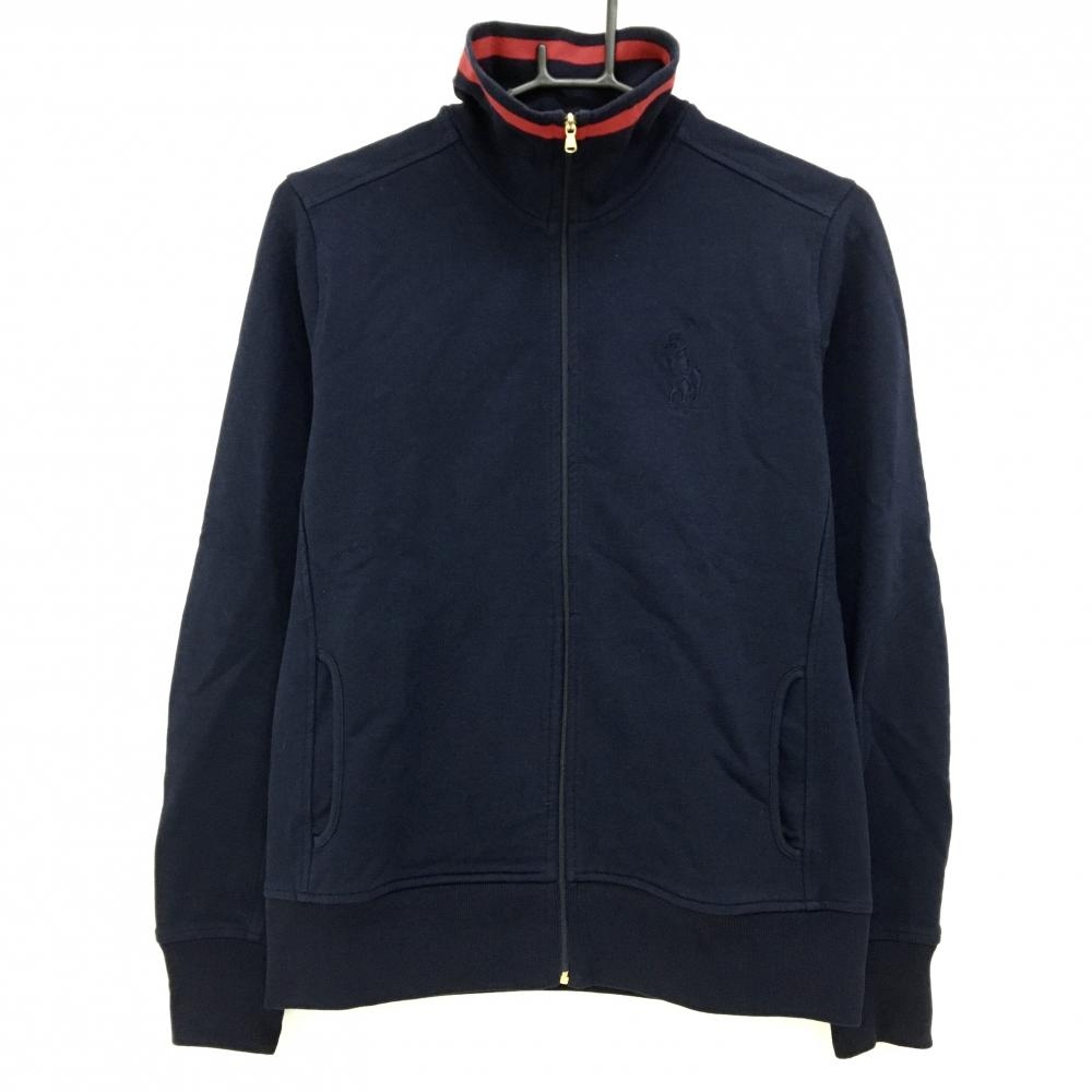 【美品】ラルフローレンゴルフ ジャケットブルゾン ネイビー ビッグポニー レディース L ゴルフウェア Ralph Lauren