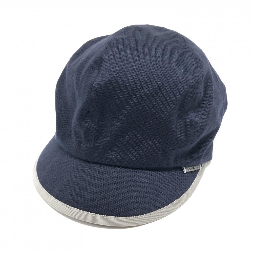 ランバンスポール キャスケット ネイビー 後ろリボン レディース F(55.5-57.5cm) ゴルフウェア LANVIN SPORT