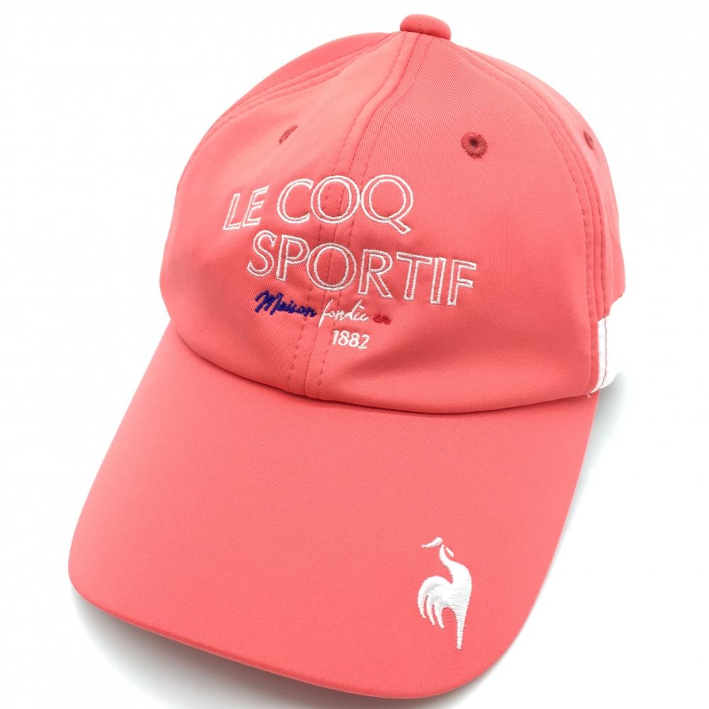 ルコック キャップ ピンク×白 リボン取り外し可  レディース F(55-57cm) ゴルフウェア 2022年モデル le coq sportif 画像