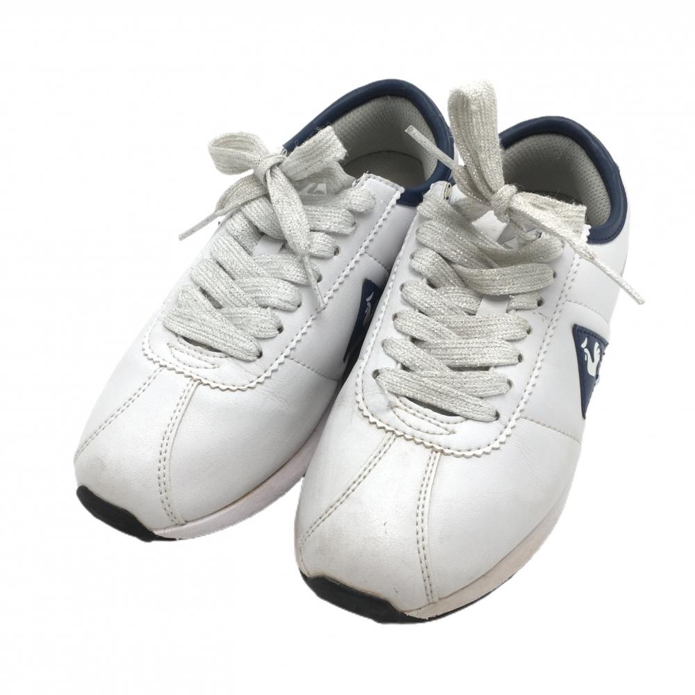 ルコック ゴルフシューズ 白×ネイビー QQ3RJB04 スパイクレス レディース 22.5 ゴルフウェア le coq sportif