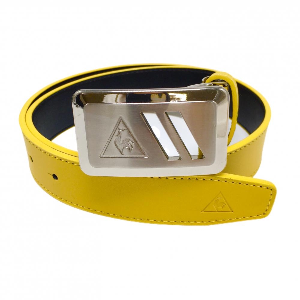 【美品】ルコック トップ式ベルト イエロー ロゴ型押し レディース  ゴルフウェア le coq sportif