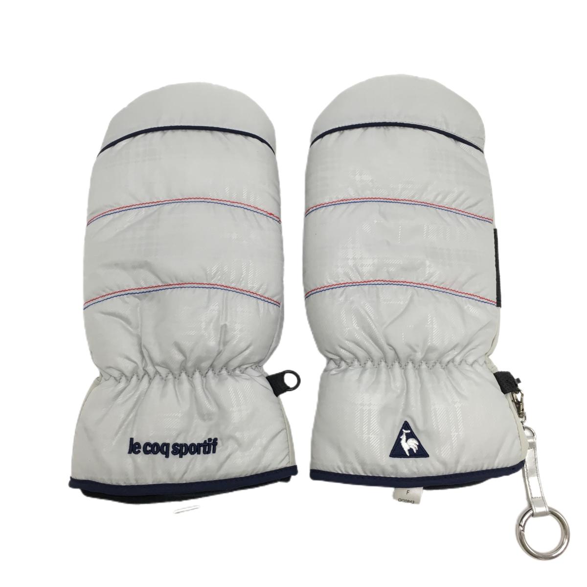 ルコック 手袋 ライトグレー×黒 ミトン レディース  ゴルフウェア le coq sportif