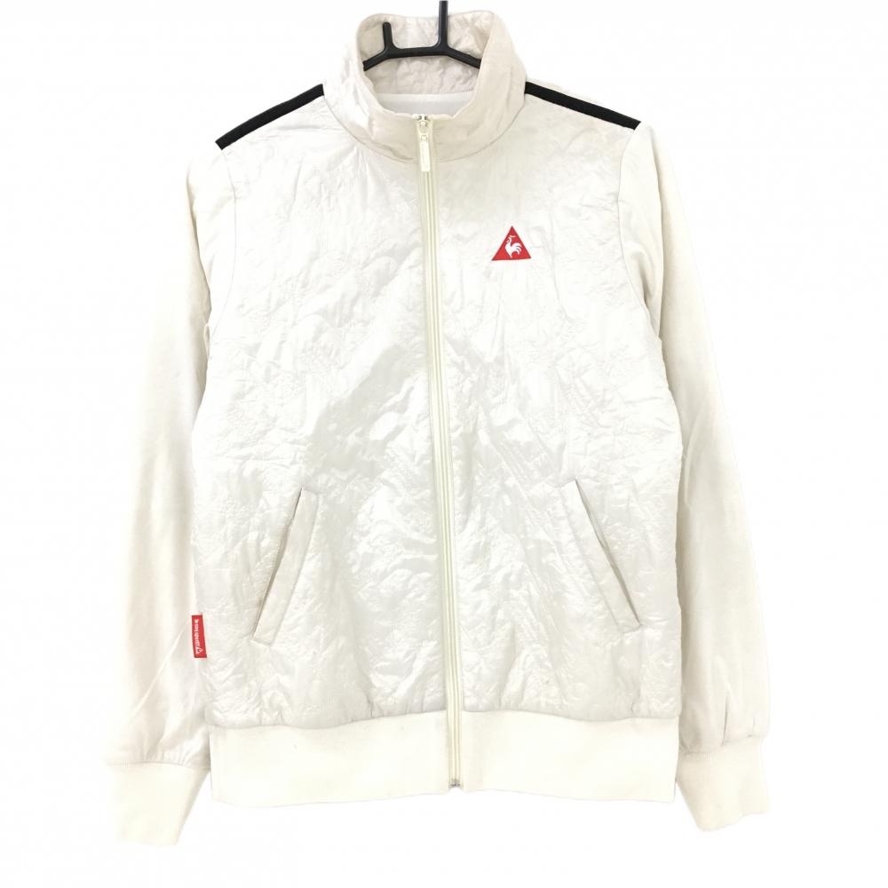 ルコック 中綿ジャケット アイボリー 身ごろキルティング 肩ライン  レディース M ゴルフウェア le coq sportif