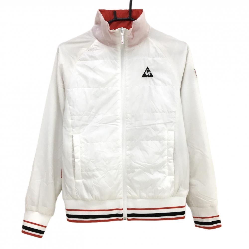 ルコック 中綿ジャケット 白×レッド ロゴ刺しゅう  レディース M ゴルフウェア le coq sportif