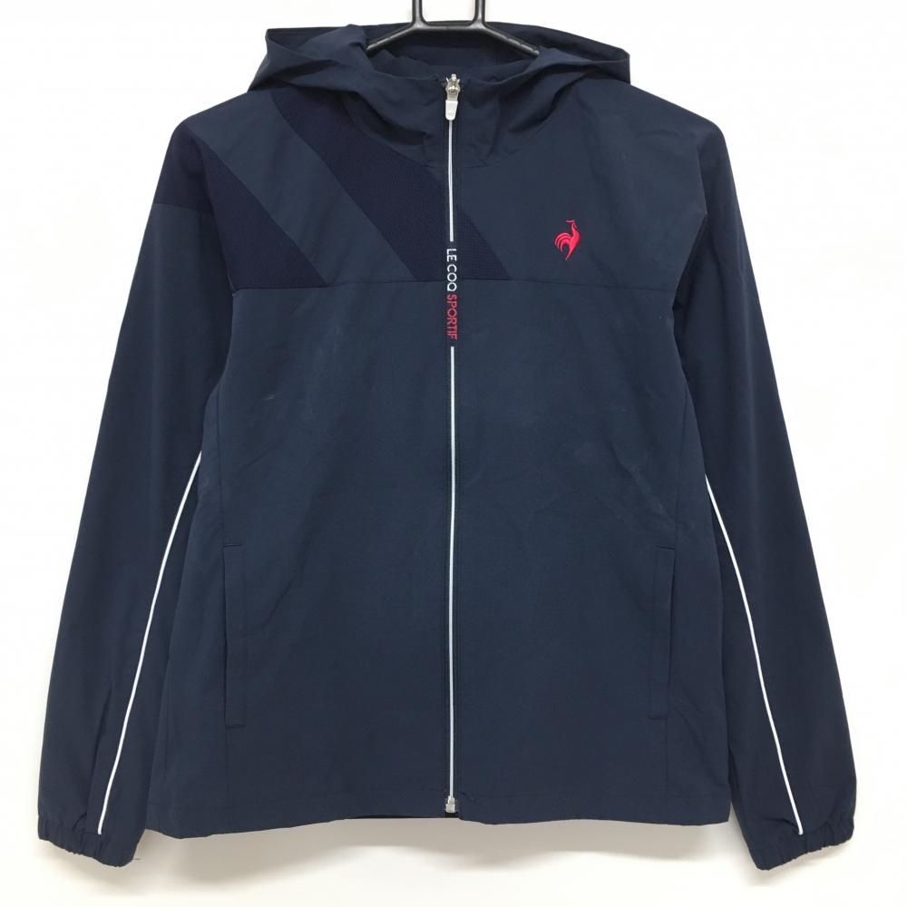ルコック ジップパーカー ネイビー 袖パイピングライン ブルゾン レディース M ゴルフウェア 2023年モデル le coq sportif