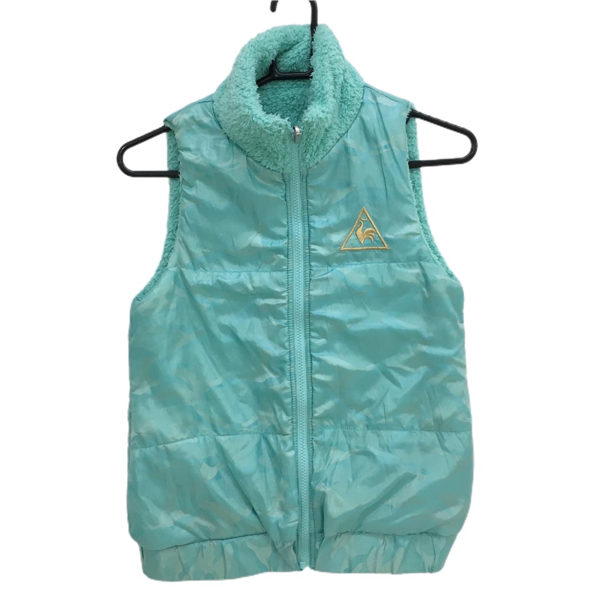 ルコック×DURAS リバーシブルベスト ライトグリーン 迷彩 カモフラ 裏ボア レディース S ゴルフウェア le coq sportif