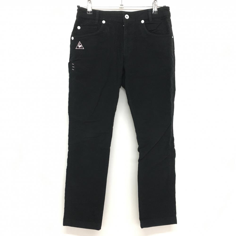 ルコック パンツ 黒 表微起毛 ロゴピンク  レディース 11 ゴルフウェア le coq sportif