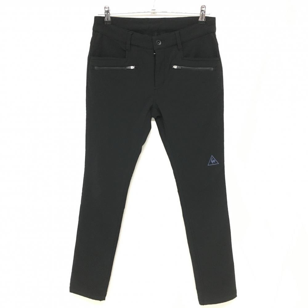 ルコック パンツ 黒 裏起毛 6ポケット 立体ロゴ レディース 9 ゴルフウェア le coq sportif