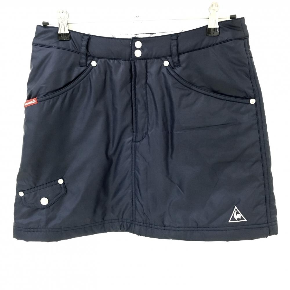 【超美品】ルコック 中綿スカート ネイビー ロゴ刺しゅう レディース 13 ゴルフウェア le coq sportif